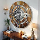The Gears Clock Real Moving Gear Wall Clock England Line (Vintage Brown, 24 inches (60 cm)) by CozyNest Decor