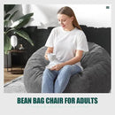 Hobestluk 3.5FT Bean Bag Chair Large Bean Bag with Filler Included Bean Bag Chairs for Adults Teardrop Bean Bag Chair with Removable Cover for Bedroom Living Room - (Large, Grey) by CozyNest Decor