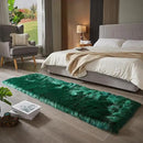 AMTOVO Faux Fur Rug, Dark Green Ultra Soft Fluffy Shag Sheepskin Rug, 2 x 6 ft Runner Area Rugs for Bedroom Sofa Throw Cushion Room Decor, Rectangle by CozyNest Decor