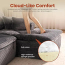 ovios 105” Modular Sectional Sofa with Thicken Seat Cushion, Cloud Couch with Deep Seat, Modern L-Shape Sofas Couches with Chaise,Upholstered Couches for Living Room Bedroom,Grey by CozyNest Decor