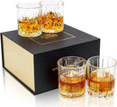 KANARS Whiskey Glasses Set of 4 - Multi Style Crystal Liquor Glasses 10 oz - Rocks Glass Barware For Scotch, Bourbon, Rum and Cocktail, Whisky Gifts for Men by CozyNest Decor
