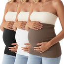 3 Pack Maternity Belly Bands for Pregnant Women Cotton Stretch Ribbed Pregnancy Support Belt Pants Extender by TinyTreasures Baby Boutique