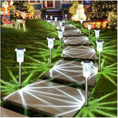 DenicMic Solar Lights Outdoor 10 Pack Waterproof 6000K Cold White LED Stainless Steel Stake for Pathway Yard Garden Driveway Solar Powered Outside Decor by CozyNest Decor