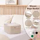 OIAHOMY Storage Basket for Shelves, Closet Cube Storage Bins Baskets for Clothes Blanket Towels, Baby Nursery, Toy Box, Woven Rope Basket, 15.75*11.81*7.09 IN, 2 Packs Brown by TinyTreasures Baby Boutique