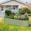 Kesfitt Galvanized Raised Garden Bed Kit,18" Tall 7-in-1 Outdoor Metal Planter Boxes with Safety Edging,8×2×1.5FT Modular Large Steel Raised Beds for Gardening Vegetables Fruits Flower by GreenHaven Gardens