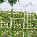 4 Pack Metal Garden Trellis for Climbing Plants Outdoor 86.7" H Cream White Garden Fence Rustproof Trellis Support Roses Flower Lawn, Off White by GreenHaven Gardens