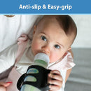 Dr. Brown's Narrow Baby Bottle Handles, 100% Silicone, Easy Grip Removable Handles for Bottle to Sippy Cup Transition, Blue/Gray/Green, 3-Pack, 4m+ by TinyTreasures Baby Boutique