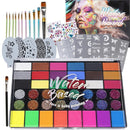 Pintada 42 Color Face Painting Kit for Kids - Non Toxic Water Activated Face Paint Palette With Stencils, Brush, Gems. For Carnival, Halloween, Costume Makeup and Any Creative Activity with Kids by TinyTreasures Baby Boutique