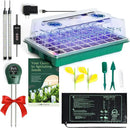 Upgraded Seed Starter Tray with Grow Lights and Heat Mat, 3-in-1 Soil Meter, & Sticky Gnat Traps, 40-Cell Seed Growing Tray, Germination & Plant Propagation Station for Indoor Plants by GreenHaven Gardens