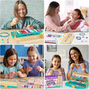 Friendship Bracelet Making Kit with Storage Box,DIY String Bracelet Arts and Craft for Girls Aged 8-12,Kids' Travel Activity Toy Set,Easter Birthday Gifts for Ages 6 7 8 9 10 11 12 Year Old Blue by TinyTreasures Baby Boutique