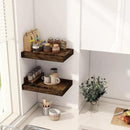 12 Inch Deep Floating Shelves, 16 x 12 Floating Shelf for Books, Rustic Wood Deep Wall Shelves for Home Storage & Display, 2" Thicked Shelves for Kitchen, Living Room, Bedroom, Rustic Brown, 2 Pack by CozyNest Decor