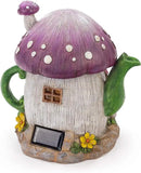 VP Home Mushroom Teapot Solar Light for Home and Outdoor Decor, Mushroom Solar Powered Flickering LED Garden Light, Solar Powered Teapot Backyard Party Decoration Light, Fairy Garden House by GreenHaven Gardens