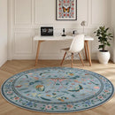6ft Washable Round Rug - Bug Rugs for Living Room Non-Slip Low Pile Soft Ultra-Thin Machine Washable Circle Carpet for Bedroom, Entryway, Nursery, Kitchen, Home Office (6' Round Blue) by TinyTreasures Baby Boutique