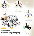 Spiral Car Seat Baby Toys 0-6 Months, Infant Carseat High Contrast Sensory Toys Hanging Stroller Accessories, Newborn Gifts for Baby Boys Girls Essentials, Cute Black and White Cow by TinyTreasures Baby Boutique