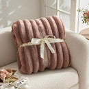 Amélie Home Faux Fur Throw Blanket for Couch, Ultra Cozy Fuzzy Fluffy Fur Luxurious Soft Striped Plush Gift Blankets for Family Sofa Chair Bed Living Room Bedroom, 55"x70", Ionic Fox Brown by CozyNest Decor