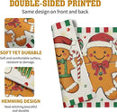 Gingerbread Man Christmas Placemats Set of 4 Candy Cane Xmas Seasonal Holiday Linen Table Mats Red Green Orange Winter Washable Place Mats for Party Kitchen Dining Outdoor Indoor Decor by CozyNest Decor