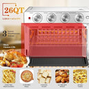 Geek Chef 26 QT Air Fryer Oven, Big Air Fryer, Toast Oven with Bake, Roast, Pizza, Easy to Use & Clean, 6 Slice Toast, Stainless Steel by CozyNest Decor