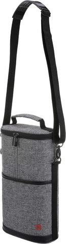 ALLCAMP 2 Bottle Wine Tote Carrier - Insulated Portable Padded Canvas Wine Bag for Travel, BYOB Restaurant, Wine Tasting, Party, Great Christmas Day Gift for Wine Lover，Gray by TinyTreasures Baby Boutique