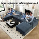 157.5" Cloud Couch Oversized Modular Sectional Sofa for Living Room,Modern Sofa with Deep Seat，U-Shape Boneless Couch with 2 Ottoman,Comfy Upholstered Couches for Apartment, Studio, Office,Blue by CozyNest Decor