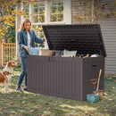 YITAHOME 200 Gallon Extra Large Deck Box, Double-Wall Resin Outdoor Storage Box with Flexible Divider for Patio Cushions Pool Supplies Garden Tools, 990 lbs Load Capacity, Lockable (Brown) by CozyNest Decor