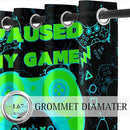Gaming Gamepad Blackout Curtains - 2Pcs Game Windows Curtain Panels for Teens Boys Bedroom Green Gaming Console Curtains for Boys Kids Room Decor Grommet Top Thermal Insulated, 82 in x 84 in by TinyTreasures Baby Boutique