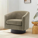 Swivel Barrel Accent Chair, Modern Round Corduroy Fabric Arm Chair for Living Room, Bedroom, Comfy Club Reading Chairs for Adults (Corduroy Camel, Set of 1) by CozyNest Decor