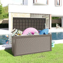 260 Gallon Resin Deck Box, Lockable Patio Outdoor Storage Box for Furniture, Garden Tools and Tools Storage, Waterproof Outside Storage Boxes - Grey by CozyNest Decor