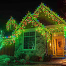Icicle Lights for Outside, 33FT 400 LED Christmas Lights Outdoor with Waterproof 8 Modes, Plug in Connectable String Twinkle Light for Indoor Roof Window Garden Fence Party Decorations, Red Green by GreenHaven Gardens