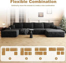 136" Sectional Couches for Living Room Modern Modular Sofa with L-Shape Couchs Upholstered Boneless Couch Deep Seat Sectional Couch with Chaise (Black, Right Facing Chaise+3Seaters+Ottoman) by CozyNest Decor
