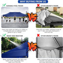 COBIZI 10x20 Pop up Canopy Heavy Duty Without Sidewalls, Easy Set-up Commercial Outdoor Party, 100% Waterproof Wedding Canopy Gazebo, 3 Height Adjustable with Wheeled Bag, Dark Blue by GreenHaven Gardens