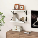 Fun Memories White Floating Shelves 18 Inch Long, Rustic Floating Shelf with Brackets, 10 Inch Deep Wall Shelves, White Bathroom Shelves, 18 x 10 Storage Shelf for Kitchen, Living Room, Set of 2 by CozyNest Decor