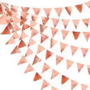 Rose Gold Party Decorations Metallic Fabric Triangle Pennant Banner Blush Pink Flag Bunting Garland for Wedding Birthday Anniversary Bridal Shower Engagement Graduation Hen Party Decorations Supplies by GreenHaven Gardens