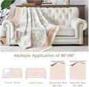 JINCHAN Boho Floral 100% Cotton Blanket 4-Layer Throw Blanket with Tassel Taupe and White Flower Butterfly Soft Luxury Rustic Farmhouse Decor Blanket for Couch Bed 80x90 inch All Season gift for women by CozyNest Decor