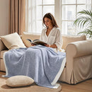 NEXHOME PRO Super Soft Throw Blankets, Cozy Warm Blankets Knit Blanket for Women, Fuzzy Plush Lightweight Throws for Couch, Sofa, Bed, Picnic, Heather Blue White, 50 x 60 inches by TinyTreasures Baby Boutique