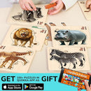 QUOKKA Realistic Wooden Puzzles for Toddlers 1-3 Year Old - 5,9 x5,9 Inches Kids Puzzles Ages 2-4 - Safari Montessori Toddler Toys - Motor Skills Games Gifts for Boys and Girls by TinyTreasures Baby Boutique