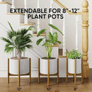 MUDEELA Adjustable Plant Stand Indoor, Bamboo Plant Stand 8 to 12 Inches, Single Floor Plant Stand for Indoor Plants, Bamboo Light Brown Planter Stand for Indoor Plants, Pot Plant Not Included by GreenHaven Gardens