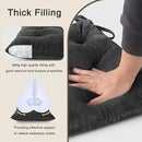 OVOV Chair Cushions for Dining Chairs Set of 6 Tufted Indoor Chair Pads with Ties Soft Square Seat Cushions for Kitchen Chairs 15.5"x15.5",Dark Grey by CozyNest Decor