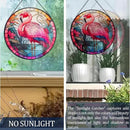 RIVEENY Flamingos Sun Catcher Stained Glass,8" Flamingos Gifts for Women,Stained Glass Window Hanging,Red Birds Sun Catchers for Windows, Hand Painted Glass for Birds Lover by GreenHaven Gardens