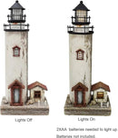 Wooden Lighthouse Decor with Light, Decorative Nautical Lighthouse Rustic Ocean Sea Beach Themed Lighthouse Decoration, Handcrafted Tabletop Nautical Themed Home Decor Bathroom Decor by GreenHaven Gardens