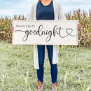flowtorely Always Kiss Me Goodnight Wall Sign For Master Bedroom Above Bed Wall Decor 40''×15'' Large Rustic Solid Wood Frame For Farmhouse Couples Above bed Wall Art Decoration (White) by CozyNest Decor