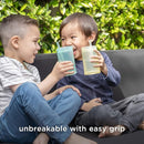 Olababy Clear View Silicone Training Cup with Straw Lid | Toddler Sippy Trainer 12mo+ | Unbreakable Water Drinking Cups for Kids 2yr+ | Baby Led Weaning & Feeding Supplies (Coral, 9 oz) by TinyTreasures Baby Boutique
