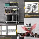 750 lbs 3 Tier Shelf Metal Storage Shelves Wire Rack Closet Organizers for Garage Kitchen Bathroom Laundry Chrome 11.8" D x 25.6" W x 31.5" H by CozyNest Decor