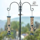 Kingsyard 2 Pack Tube Feeders with 6 Feeding Ports for Outdoors Hanging, Premium Hard Plastic Weatherproof & Steel Hanger, Attracting for Wild Birds (Black) by CozyNest Decor