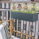 15 INCH Metal Railing Planter Boxes - Hanging Planter for Outdoor Balcony Fence, Durable All-Weather Use with Adjustable Brackets, Modern Décor for Flowers, Succulents, Hanging Plants, Grey by GreenHaven Gardens
