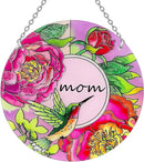 Hummingbird Gifts for Mom, Stained Glass Bird Window Hangings, Sun Catcher Ornament Hanging for Windows, Hummingbird Suncatcher for Women, Mother's Day Birthday Christmas (Suction Cup, 6in) by GreenHaven Gardens