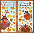 Thanksgiving Window Clings - 9 Sheets 114 Pcs Thanksgiving Decorations for Fall Autumn Harvest Home Party, Pumpkin Leaves Turkey Acorns Stickers for Glass, Double-Sided Static Window Decals by CozyNest Decor