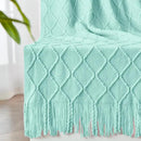 inhand Knitted Throw Blanket for Couch and Bed, Soft Living Room Home Decor Knitted Blanket with Tassel, Outdoor Lightweight Breathable Summer Blanket, Farmhouse Warm Woven Decorative, 50"x60" by CozyNest Decor