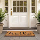 Barnyard Designs Natural Coco Coir Heavy Duty Backing Doormat - Large Cute Non-Slip Front Door Welcome Mat for Outside Entrance or Porch Entry, Brown (24x36, Hello) by CozyNest Decor