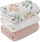 Muslin Swaddle Blankets for Newborn, 3 Pack Breathable Soft Receiving Blanket, Large 38 x 40 inches Swaddle Wrap Burping Clothes Diapers, Essentials Infant Shower Items, Toddler Gift (Gentle Colors) by TinyTreasures Baby Boutique