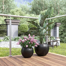 DTY Signature Mount Sherman Lightweight Durable Modern Fiberstone Sphere Planter for Indoor & Outdoor Drainage Hole & Rubber Plug Weather Resistant, 13.5" H x 17" Dia, 12" Opening- Medium, Black by CozyNest Decor